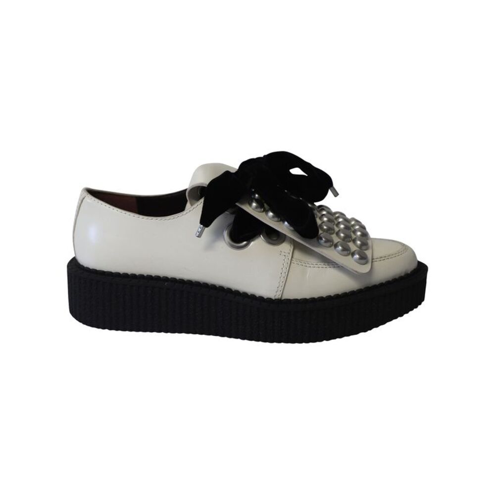 Marc By Marc Jacobs Studded Creeper Shoes in Ivory Leather